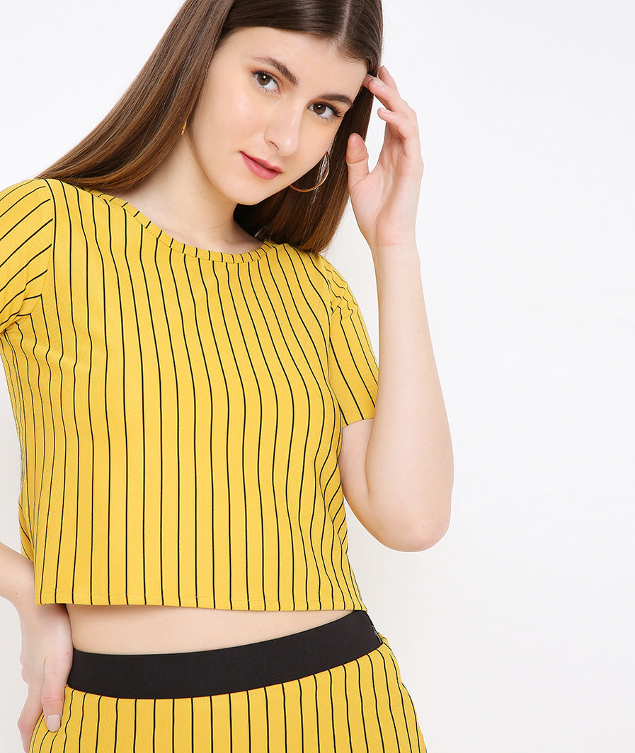 Mango Striped Crop Top